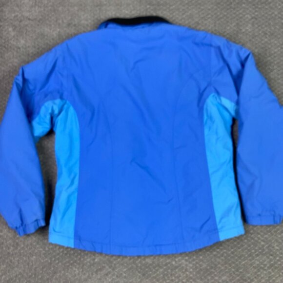 LL Bean Fleece Lined Jacket Misses Large Blue Nylon Full Zip Up 9U894 9 U894 - Picture 8 of 15